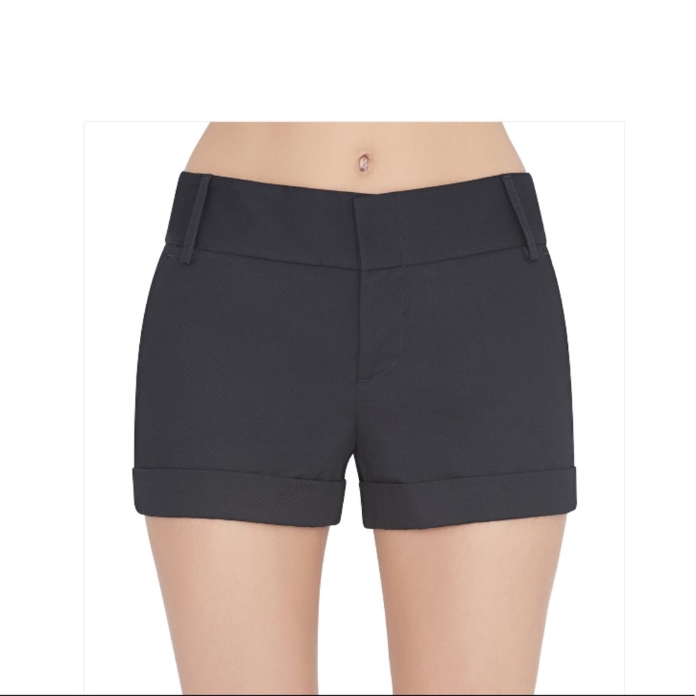 Alice + Olivia Black Cuffed Cady Shorts